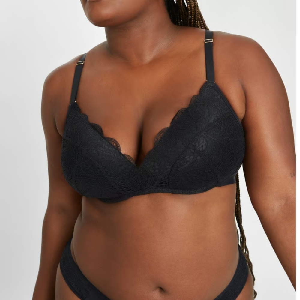 NWT lively bra wireless lace push up black 36a